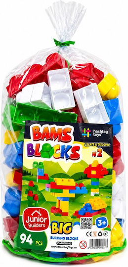 Hashtag Toys Cuburi de Construit Educative Bams Block 2 Builder Set pentru 3+ Ani 94 Buc HTB1191