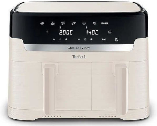 Tefal Air Fryer με Διπλό Αποσπώμενο Κάδο 8.3lt Λευκό EY901AE0