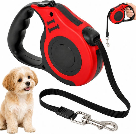 Verk Group Foldable Dog Leash/Lead Strap in Red Colour 5m up to 15kg