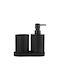 Estia Bathroom Accessory Set Ceramic Black 3 Pieces