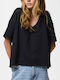 Damen Sommer Bluse Schwarz