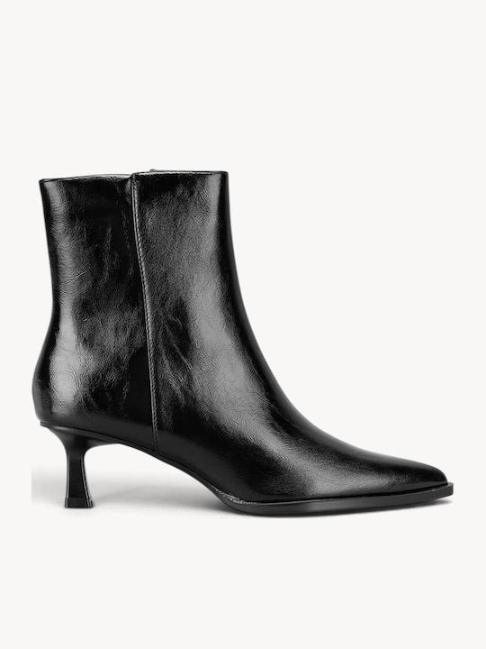 Schwarze Lackleder Stiefeletten Damen mit Kitte...