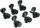 Harley Benton Elektrische Gitarre Teile Locking Tuner Set 6er Schwarz