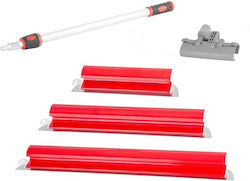 Set 3 Professional Putty Knives Stainless Steel 25 Cm 40 Cm 60 Cm Blade Thickness 0.3 Mm Extension Handle 0.8-1.4 M