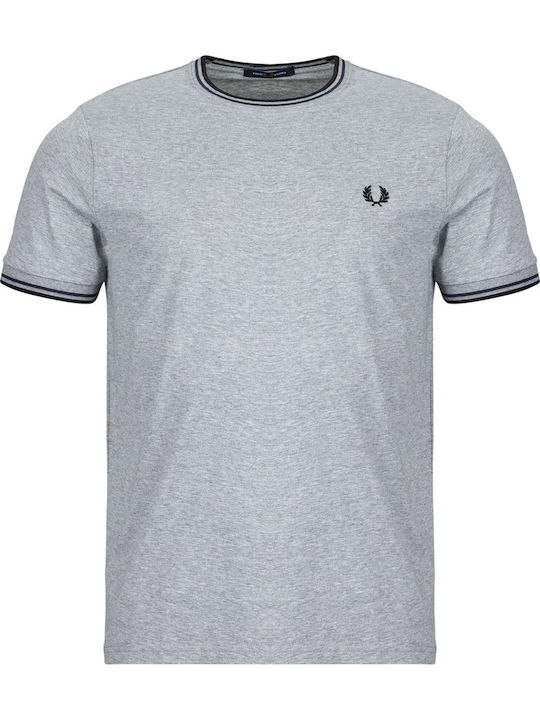 Fred Perry Twin Tipped Herrenblusen Kurzarm Grau