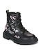 Leder Kinderstiefel mit Reissverschluss Schwarz