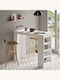 Harwick 1 Bar Table Wooden White 120x51.6x101.8cm