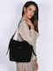 Damentasche Schulter Crossbody Wildleder Schwarze