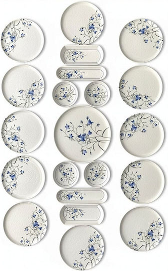 Hermia Alb Ceramică Set de Vase 21buc