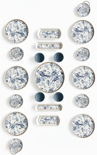 Hermia Alb Ceramică Set de Vase 21buc