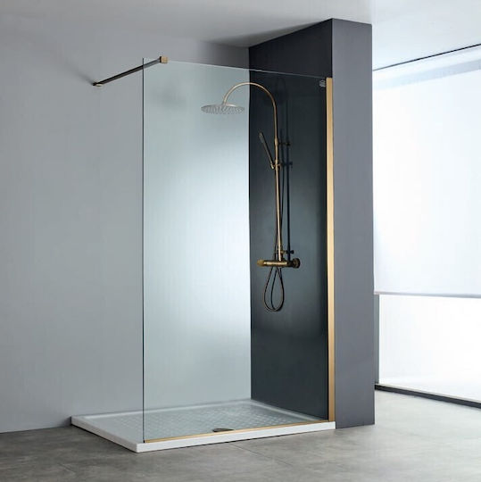Devon Iwis Walk-in Разделител на Душ с Плъзгаща се Врата 40x200cm Бронз Бронз Матиран