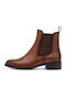 Leder Damen Stiefeletten Tabac Braun
