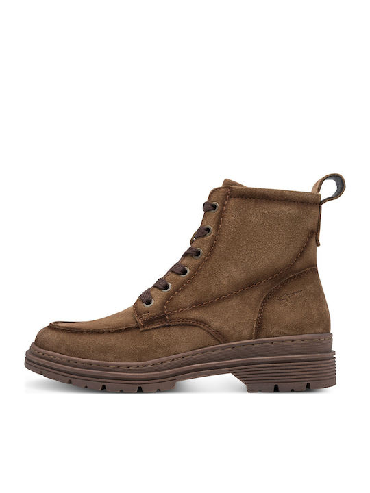 Tamaris Leder Damen Kampfstiefel Tabac Braun