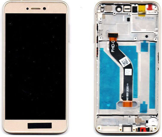 Huawei P8 P9 Lite 2017 Screen Glass K Frame Gold