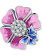 Trusky Hängender Charm Blume aus Rosa Vergoldetem Silber mit Zirkon Rosa