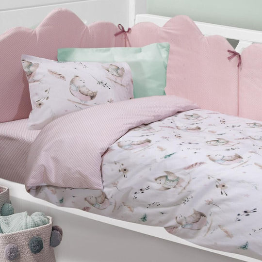 Das Home Комплект Детски Чаршафи За Количка Памучни Fun Оранжеви 170x130см.