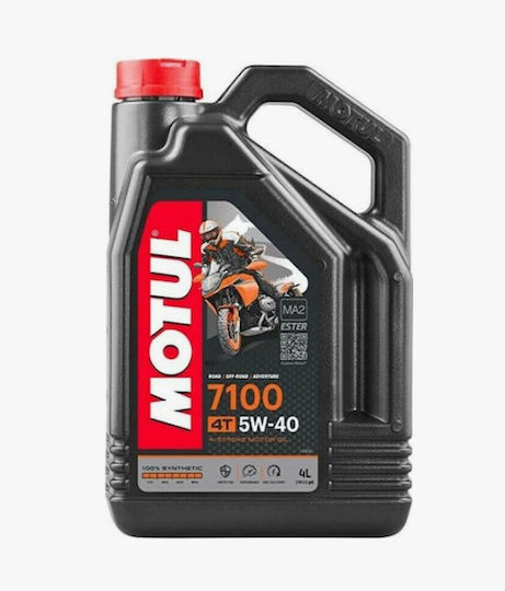 Motul 7100 5W-40 Синтетично Масло за Мотоциклети за Четиритактови Двигатели 4lt