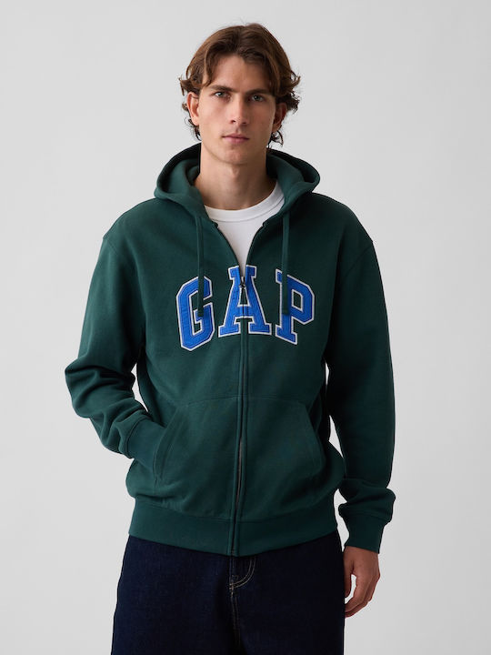 GAP Суитшърт с качулка Deep Hunter Green