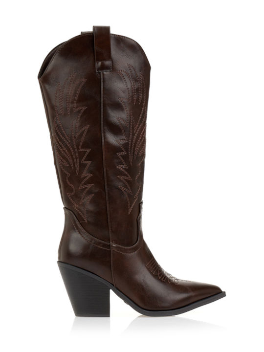 Tsoukalas Women's Cowboy Boots with High Heel B...