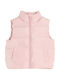 Kids Casual Sleeveless Short Pink Jacket