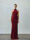 Rochii Maxi De Seara Jupon Satin Cherry Red
