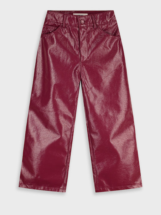 Energiers Kids Leather Burgundy Trouser