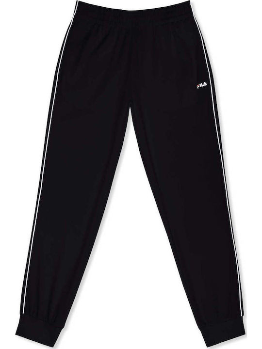 Sagano Sweatpants Glossy with Elastic Black