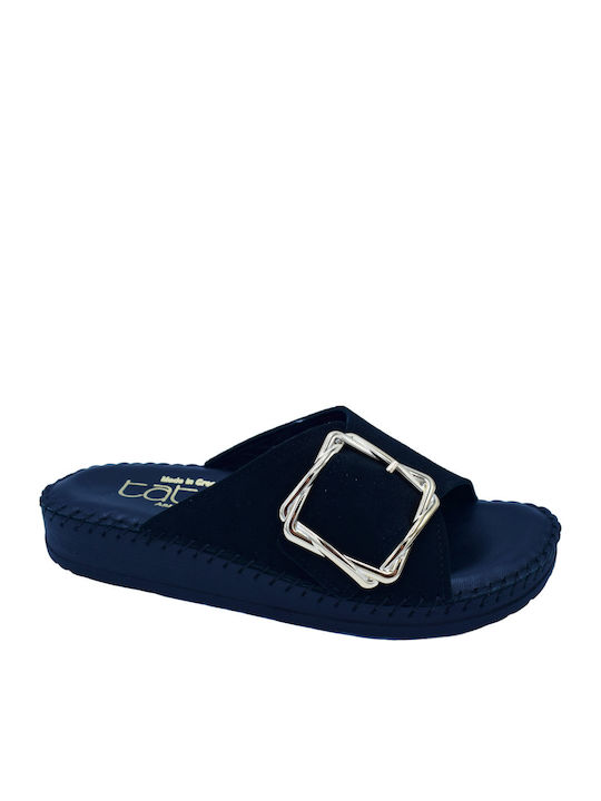 Leather Women's Flat Sandals Black