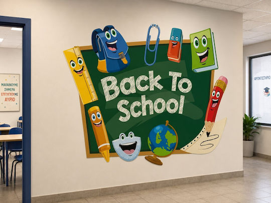 Αυτοκόλλητο Τοίχου- Back To School - 80cm X 60cm