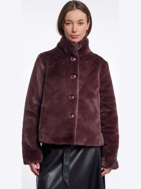 Short Women's Fur Bordeaux