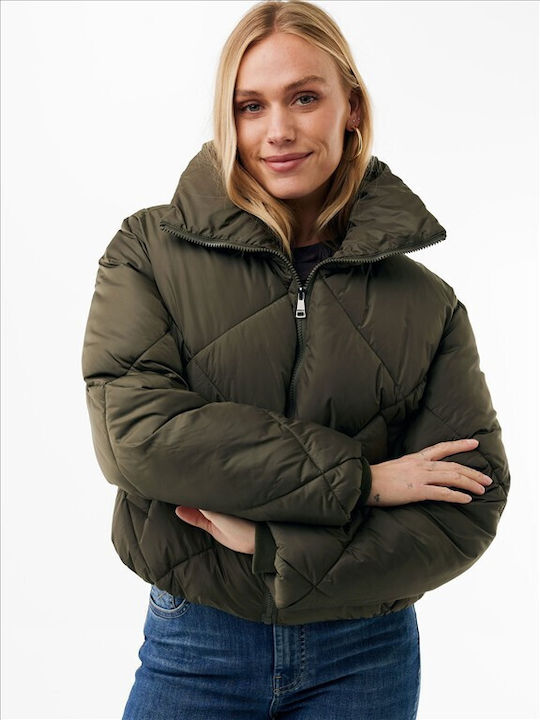 Women's Puffer Jacket for Winter Green