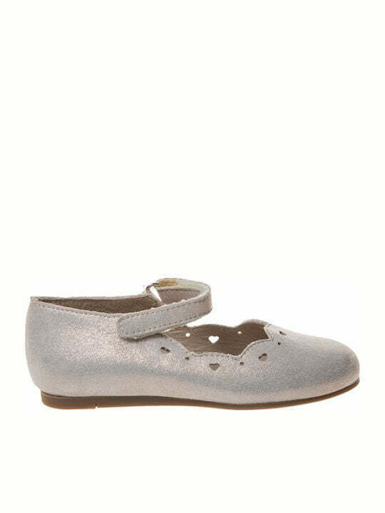 Kids Pumps & Ballerinas With Hoop & Loop Closure Leather Silver