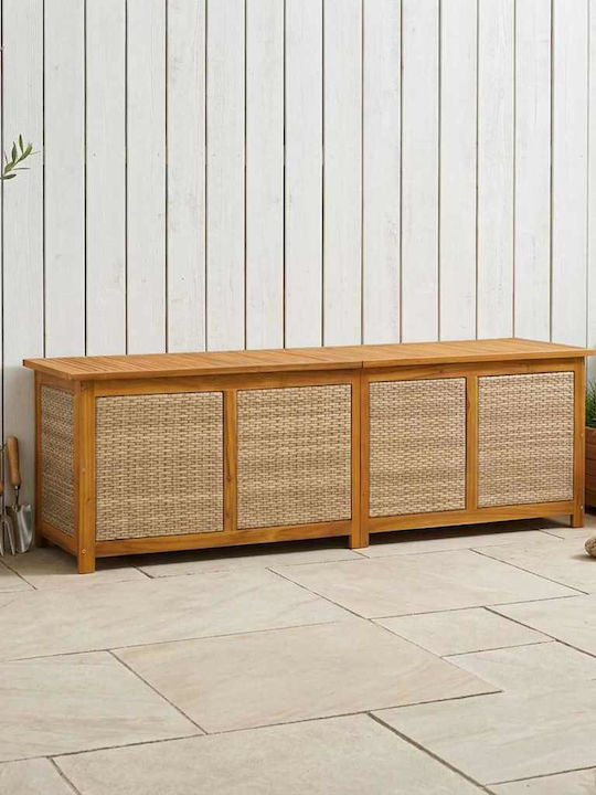 vidaXL Μπαούλο Αποθήκευσης Εξωτερικού Χώρου Rattan 185lt Μπεζ Μ200xΠ50xΥ56εκ. vidaXL Μπαούλο Αποθήκευσης Εξωτερικού Χώρου Rattan 185lt Μπεζ Μ200xΠ50xΥ56εκ.