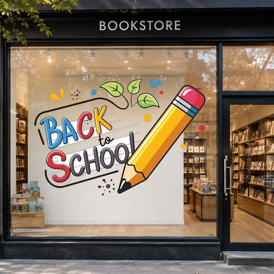 Αυτοκόλλητο Βιτρίνας - Τοίχου - Back To School 9 - 120cm X 100cm