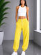Ψηλόμεσο Παντελόνι Φόρμας με Λάστιχο Yellow