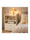 Bedside Table Wooden Ecru 52x30x60cm