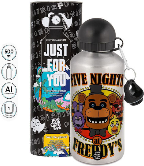 Koupakoupa Five Nights At Freddy's Kids Water Bottle From Aluminium Silver 500ml