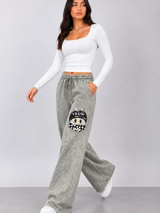 Pantaloni Dama Din Țesătură În Fit Lejer Gri De...