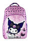 Setino Kuromi - Sanrio Ghiozdan de Spate pentru Școala Primară cu Husă pentru Sticlă de Apă Violet 30 x 19 x 42 cm