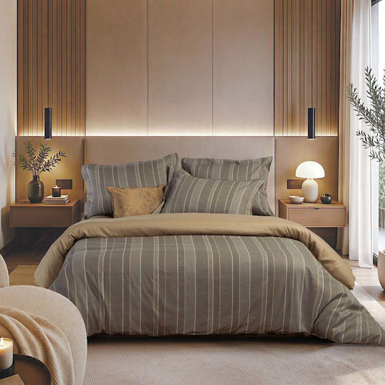 Nef-Nef Homeware Комплект King Size 4 Бройки 270x280+35см Маслинено Сив