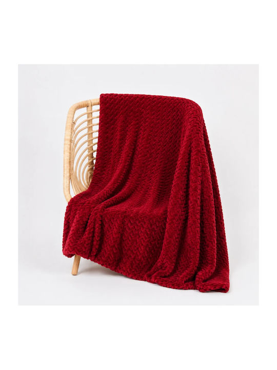 Marwa Zigzag Κουβέρτα Fleece Μονή 160x220εκ. Μπ...