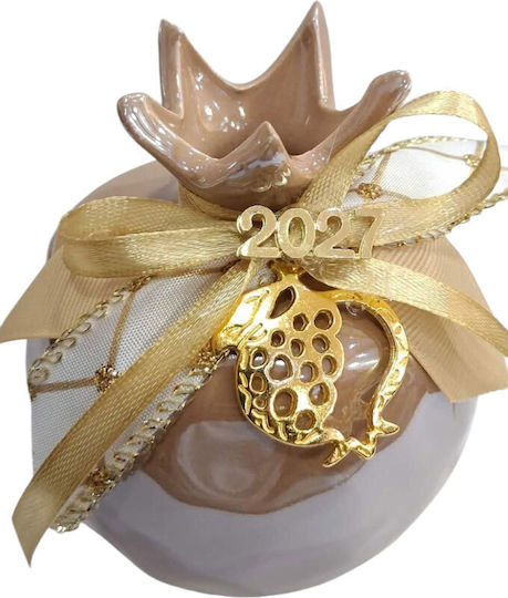 Kalliopi Silver Talismane Norocoase De Anul Nou Rodie Maro Ceramică 2027 8x10cm