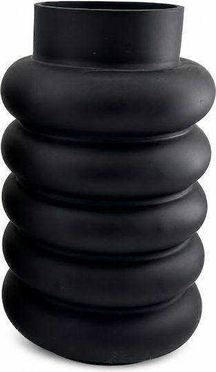 Dekorative Vase Glas Schwarz 25x25xH25cm
