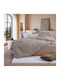Nef-Nef Homeware Комплект Плик за Завивка 100% Памук 240x230cm Супердвойна с 2 Калъфки за Възглавници Бежов
