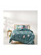 Kentia Set Single Cotton Sheets Green-Multi 160x270cm 3pcs