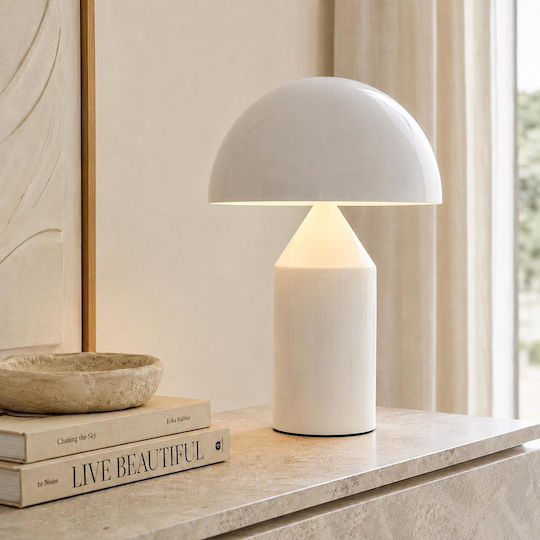 Next Metal Table Lamp for G9 Fitting with White Shade and Base