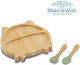 Nava Nava Baby- und Kinder-Essgeschirr aus Bamboo mit Rutschfester Basis 3er-Set