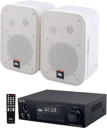 JBL Control 1 Pro Weiß Installationslautsprecher System Bluetooth Verstärker USB FM
