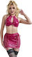 Σετ Bralette & Mini Φούστα Wet Look & Δίχτυ L Xl Κόκκινο