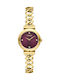 Breeze Damenuhr 24mm Batterie mit Gold Rostfreier Stahl Armband